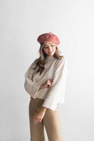 GIGI PIP Hats for Women- Sophie Beret - Dusty Pink-Women's Cap